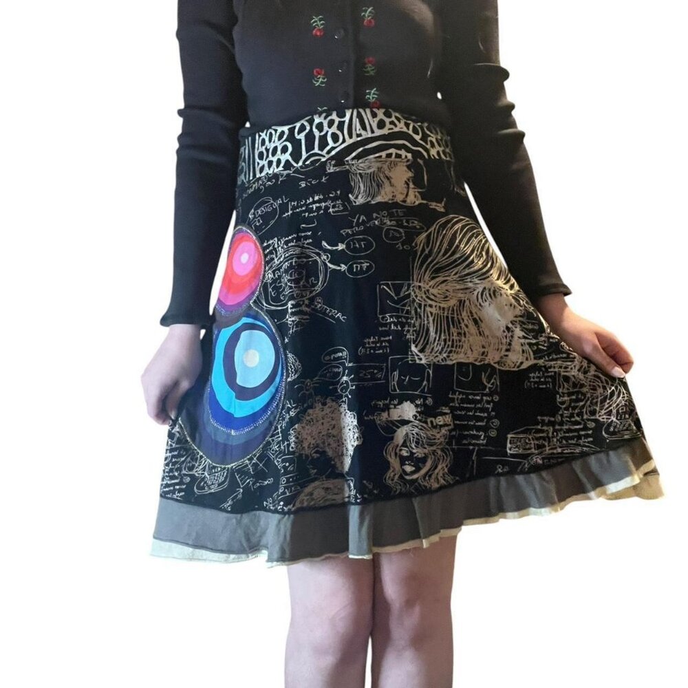 Desigual Italy Whimsigothic Printed Midi Skirt - Picture 6 of 6
